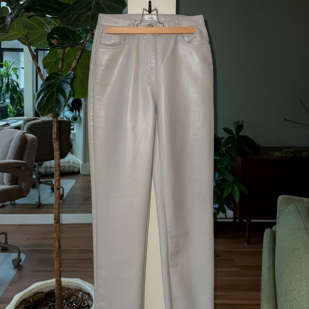 Wilfred pleather straight leg pants